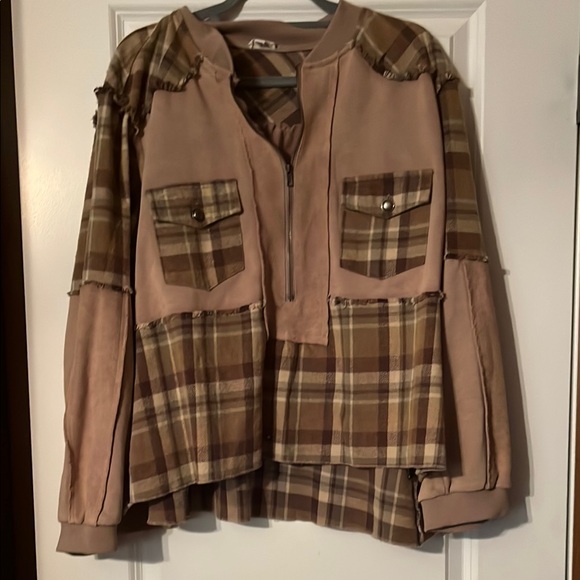 POL Jackets & Blazers - POL Plaid Patchwork Women's Jacket